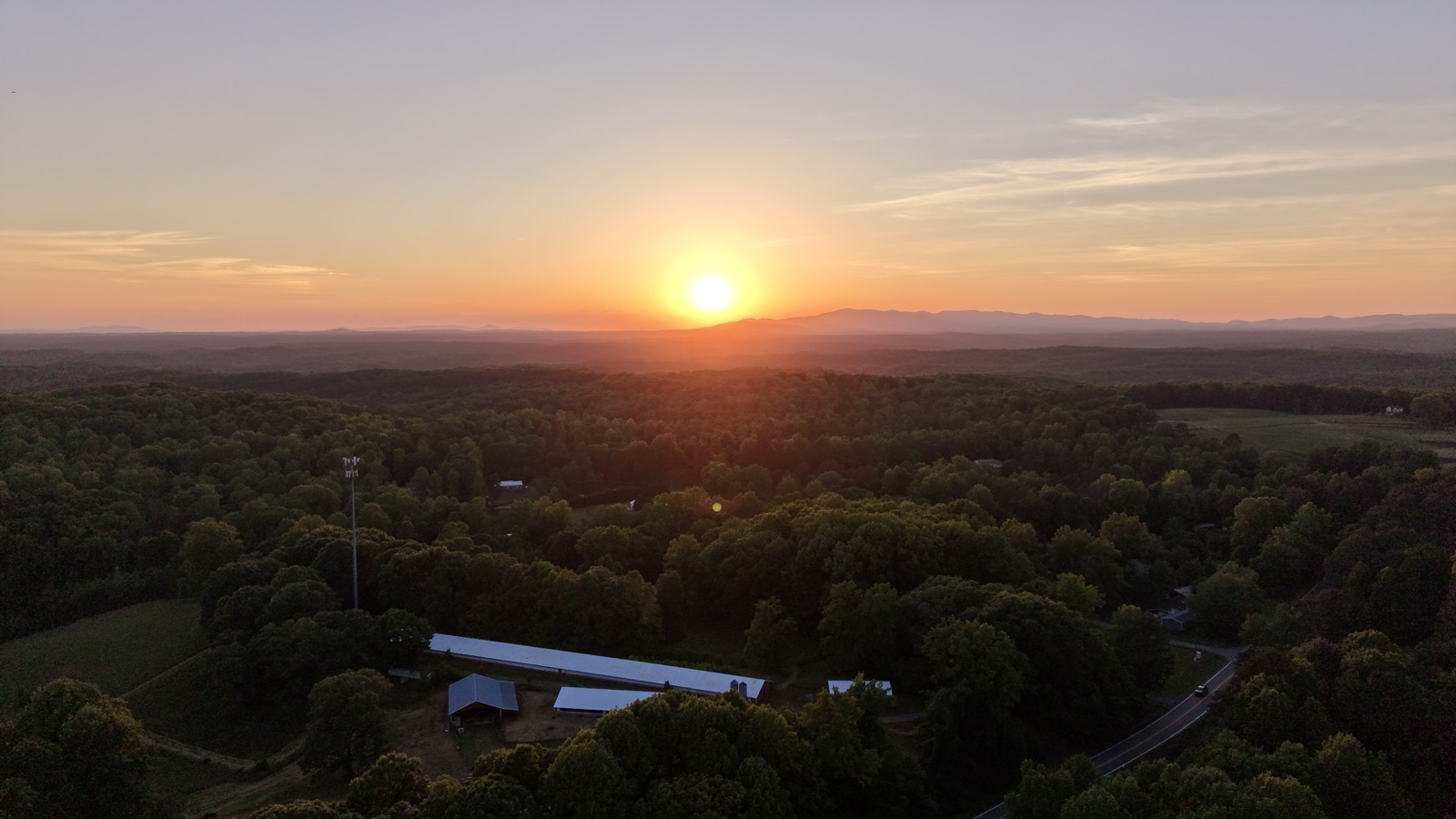 Sunset over the North Georgia mountains